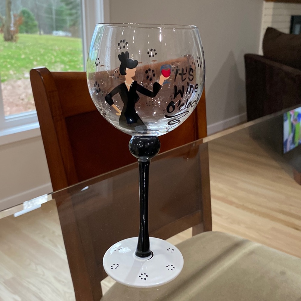 Hand painted Wine Glass